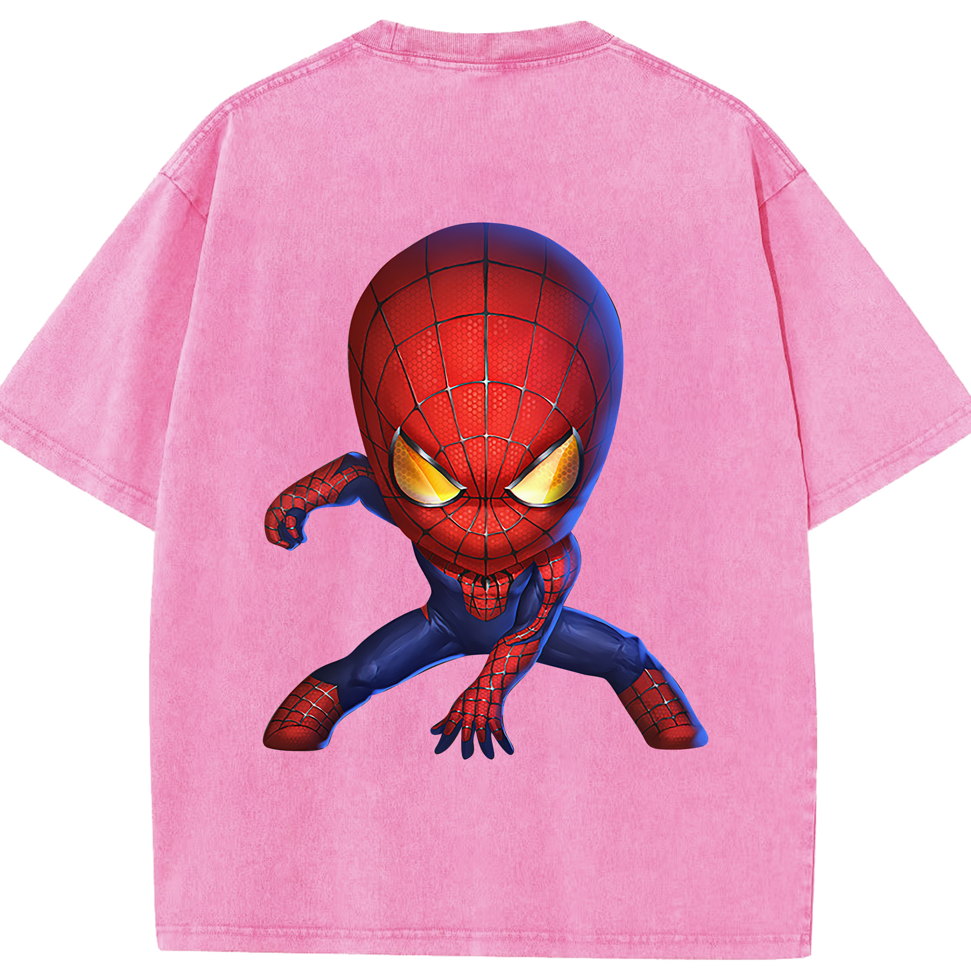 （画像用） Spider Man スパイダーマン 綿100% ヴィンテージ風 半袖Tシャツ（背面プリント）